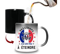 HALUMI Mug Magique Pompier Tasse A Café Originale Pompière Pas Le Temps Idée Cadeau J'ai Un Feu À Éteindre Surprise Pour Collègue Homme Femme Anniversaire Fin De Contrat Retraite Mug Ceramique 330 ML