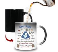 HALUMI Mug Magique Pour Futur Papa Papou Tasse A Cafe Originale Bisous Super Papa Je T'aime Idée Cadeau Surprise Annonce Grossesse Garçon Enceinte Bébé Fête des Pères Noël Mug En Ceramique 330 ML