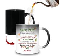 HALUMI Mug Magique Pour Futur Papy Tasse A Café Originale Bisous Super Papy Je T'aime Idée Cadeau Surprise Annonce Grossesse Enceinte Bébé Fête Des Grands-Pères Pépère Noël Mug En Ceramique 330ml