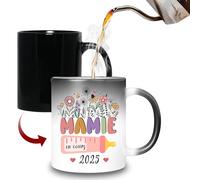 HALUMI Mug Magique Pour Super Mamie - Tasse Originale Future Mamie En Cours - Idée Cadeau Pour Annonce Grossesse Enceinte Bébé Fête Des Grand Mères Noël Anniversaire - Mug En Ceramique 330ml