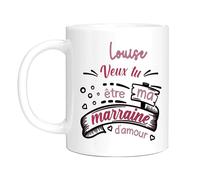 HALUMI Mug Marraine Exception Tasse Originale Veux Tu Être Ma Marraine D'Amour Idée Cadeau Pour Future Marraine Annonce Grossesse Bébé Garçon Fille Femme Baptême Mug En Ceramique Bicolore 330ml 440ml