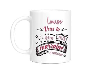 HALUMI Mug Marraine Exception Tasse Originale Veux Tu Être Ma Marraine D'Amour Idée Cadeau Pour Future Marraine Annonce Grossesse Bébé Garçon Fille Femme Baptême Mug En Ceramique Bicolore 330ml 440ml