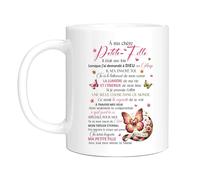 HALUMI Mug Message Tasse Café Originale À Ma Petite Fille Avec Tout Mon Amour Idée Cadeau De Mamie Pour Famille Anniversaire Noël Saint-Valentin Souvenir Femme Mug En Ceramique Bicolore 330ml 440ml