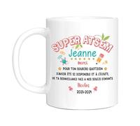 HALUMI Mug Personnalisé ATSEM - Tasse Originale Personnalisée Maitresse d'École Maternelle Nounou - Idée Cadeau Fin d'Année Scolaire Noël Anniversaire Fin De Contrat - Mug En Ceramique 330ml 440ml