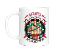 HALUMI Mug Personnalisé Citation Pas le cadeau que tu voulais mais celui que tu mérites Cadeau Humour Drôle Noël Fêtes Doigt d'Honneur Bicolore Céramique 330ml 440ml