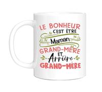 HALUMI Mug Pour Future Bebe - Tasse Originale Le Bonheur C'est Être Maman Grand Mère et Arrière-Grand-Mère - Idée Cadeau Annonce Grossesse Enceinte Bébé - Mug Ceramique 330ml 440ml