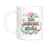 HALUMI Mug Super Tante Tasse Originale Meilleure Tata Marraine Héroïne Idée Cadeau Pour Tatie Noël Anniversaire Annonce Grossesse Enceinte Femme Soeur Mug En Ceramique Bicolore 330ml 440ml