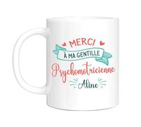 HALUMI Mug | Tasse à café personnalisée Cadeau pour Psychologue, Psychomotricienne - Merci A Ma Gentiile Psychomotricienne - personnaliser avec Nom 330 ml