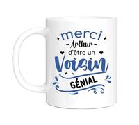 HALUMI Mug | Tasse à café personnalisée Cadeau pour Voisin 1 - Merci D'Être Un Voisin Géniale - personnaliser avec Nom 440 ml