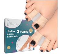 HALUTO Lot de 4 séparateurs d'orteils pour hallux valgus - Protection efficace contre l'hallux valgus - Séparateurs d'orteils pour deux orteils - Protection en silicone confort et alignement - Taille