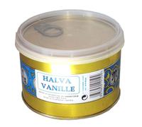 Halva à la vanille, spécialité méditerranéenne traditionnelle, riche en sésame, boîte de 400 g, confiserie onctueuse à la vanille, dégustation et pâtisserie - Lot de 3