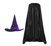 Halween Cape Cloak - Cape Vampire Rouge Et Noir À Capuche Grande Taille, Robe Costume D'Halloween | Drame Cape Fluente Pour Adultes Ou , Conception Facile Pour Le Cou Pour
