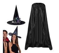 Halween Cape Cloak - Cape Vampire Rouge Et Noir À Capuche Grande Taille, Robe Costume D'Halloween | Drame Cape Fluente Pour Adultes Ou , Conception Facile Pour Le Cou Pour