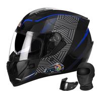 HALYING Casque Intégral Modulable Moto Homme/Femme Homologué ECE Double Visière Système de Ventilation - ABS Léger avec Bluetooth Intégré - Doublure Amovible Confortable pour Scooter/Moto