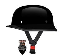 HALYING Demi-Casque Moto Homme/Femme ECE Homologué - ABS Renforcé Antichoc avec Doublure Amovible - Ventilation 3D Fermeture Rapide - Style Rétro Vintage pour Scooter/Cruiser (55-60cm)