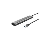 Trust Halyx Hub USB 7 Ports USB-A 3.2 Gen 1, Data Hub avec Port d'alimentation USB-C, 5 Gbps Haute Vitesse, Adaptateur USB Compact Multiport pour Ordinateur Portable, MacBook Pro/Air, Windows