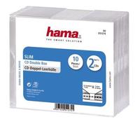HAMA Lot de 10 Boîtiers CD Slim Double Transparent