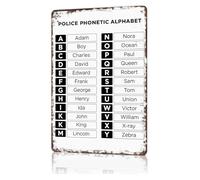 Ham Radio Phonetic Alphabet Vintage Metal Tin Sign NATO Code Chart Poster For Operators Office Or Electronics Workshop Decor 8 x 12 inch