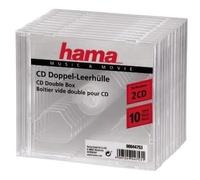 Hama 00044753. Type d'étui: Boîtier double, Capacité de CD: 2 disques, Couleur du produit: Transparent.