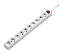 Multiple Socket Outlet - Coupe-circuit - CA 230 V - 3500 Watt - connecteurs de sortie : 10 - 3 m cordon - blanc