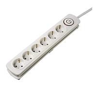 Hama 00137271 Multiprise intérieure 6 sorties CA Blanc - Bases multiples (intérieur, 6 sorties CA, type F, 1,5 mm², blanc, plastique)