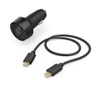 Kit charge allume cigare, USB-C, PD/Qualcomm, 18W, câble USB-C, 1,5m, noir