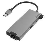 Hama Hub USB-C multiport 5 ports 2 USB-A USB-C LAN Ethernet Garantie 10 ans Gris