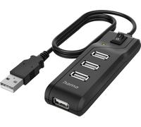 Hama Hub USB 4 ports – USB 2.0 480 Mbit/s – Interrupteur & LED – Plug et Play – Noir