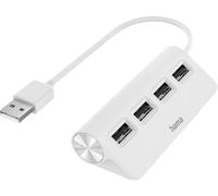 Hama – Hub USB – 4 ports USB 2.0, 480 Mbit/s, Métal, Garantie 10 ans – Blanc