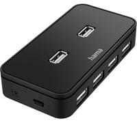 Hama Hub USB 2.0 7 ports – 480 Mbit/s, câble d'alimentation secteur et interrupteur, noir