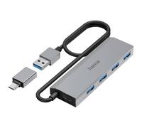 Hama 00200138 Hub USB 4 ports USB-A USB 3.2 Gen1 5 GBit/s avec fiche mâle USB-C