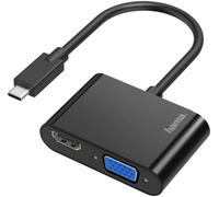 Hama 00200313 USB-C® / HDMI / VGA Adaptateur [1x USB-C® mâle - 1x VGA femelle, HDMI femelle] noir