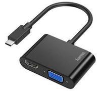 Hama 00200313 USB-C® / HDMI / VGA Adaptateur [1x USB-C® mâle - 1x VGA femelle, HDMI femelle] noir Noir G