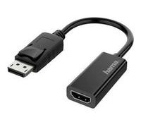 Hama Adaptateur Displayport vers HDMI (Convertisseur DP (Display Port) mâle vers Hdmi Femelle avec Audio, Garantie 10ans, Ultra-HD 4K, pour Lenovo, Dell, HP, ASUS et Autres) Noir