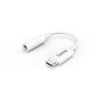Hama Adaptateur USB-C vers jack 3,5 mm – Connecteur casque audio – Blanc