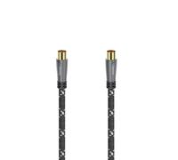 Hama Cordon d'antenne coaxial mâle–femelle métal doré 5,0 m 120 dB