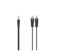 Câble de raccordement Hama 00205110 Jack / Cinch-RCA audio [2x Cinch-RCA mâle - 1x Jack mâle 3.5 mm] 1.5 m noir