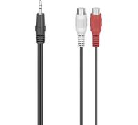 Hama 00205185 Cinch-RCA / Jack audio Adaptateur [1x Jack mâle 3.5 mm - 2x adaptateur Cinch / RCA] noir