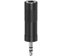 Hama 00205196 Jack audio Adaptateur [1x Jack femelle 6.35 mm - 1x Jack mâle 3.5 mm] noir