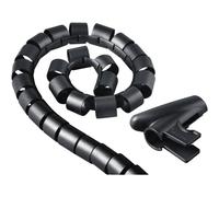 Hama 00220997 Flexibler Spiral-Kabelschlauch, universal, 30 mm, 1,5 m, Schwarz