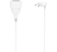 Hama Rallonge Électrique Coudé 3m - Prise Européenne Coudée Type C (2 Broches, sans Terre), Prolongateur pour Extension de Câble Idéale pour Espaces Exigus et Usage Intérieur - Blanc