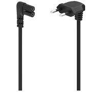 Hama Cordon d'alimentation coudé des 2 côtés – Fiche Euro (forme 8/C7), 3 m, Noir