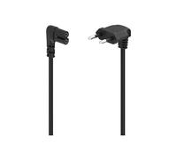 Hama Cordon d'alimentation coudé des 2 côtés – Fiche Euro (forme 8/C7), 3 m, Noir