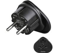 Hama Adaptateur de Voyage Universel Monde vers Europe - Type E/F 3 Pôles, Compatible Prises USA, UK, Chine, Suisse, Italie… Travel Adapter Idéal pour Appareils Internationaux en France - Noir