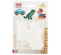 Hama- Car, Parrot & Dinosaur pegboard Blister Pack Perles à Repasser, 4573, Multicolore, Taille Unique
