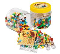 Hama Perles à repasser Maxi 8790 – Pot jaune 400 perles + 2 plaques