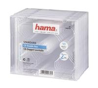 Hama Boîtier standard double pour CD et Blu‑Ray – 2 CD – transparent – Lot de 10