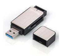 Hama 123900 USB 3.0 SD/MicroSD Card Reader Aluminium/Silver