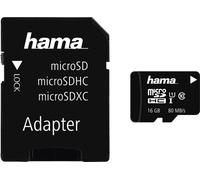 hama 124150 hama Carte mémoire Micro SecureDigital DHC, classe 10, 16 GB