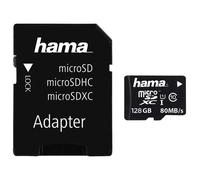Hama Carte mémoire pour téléphone MicroSDXC 128 GB Classe 10 80 MB/s avec adaptateur mobile Noir